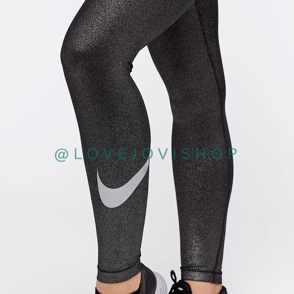 Nike Pants - Athleisure | Nike Pro DriFit Cool Tights Metallic Black Sparkle | Activewear | L